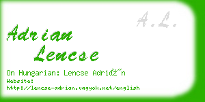 adrian lencse business card